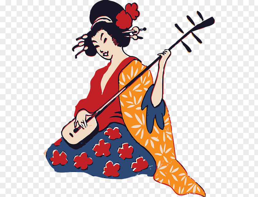 Free Travel Clipart Geisha Shamisen Clip Art PNG