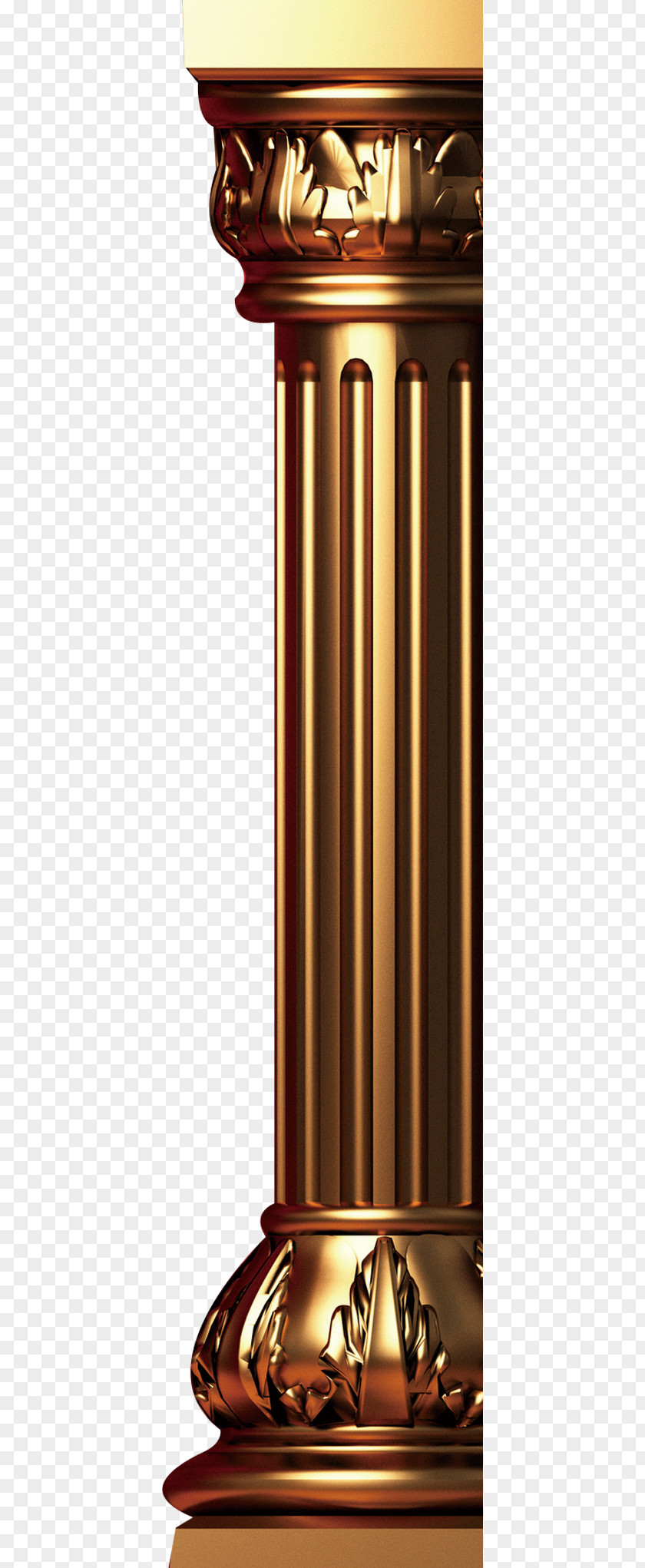 Gold Metallic Material Column Metal PNG