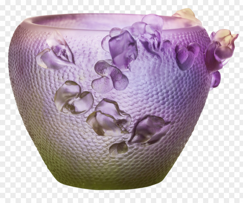 Vase Daum Garden Lead Glass Ceramic PNG