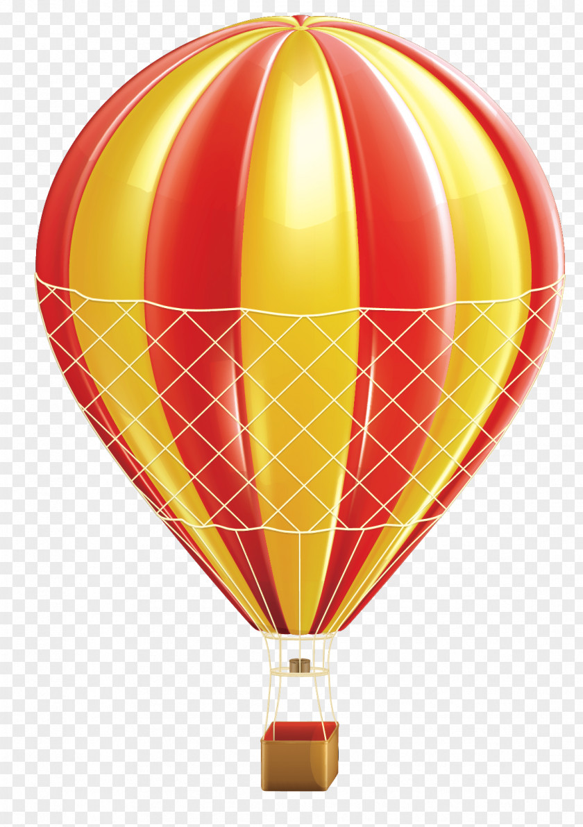 Cartoon Red Hot Air Balloon Vector Clip Art PNG