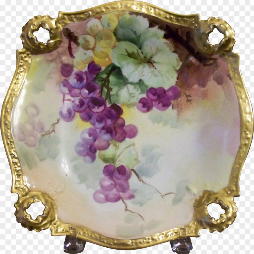 Hand Painted Grapes Porcelain PNG