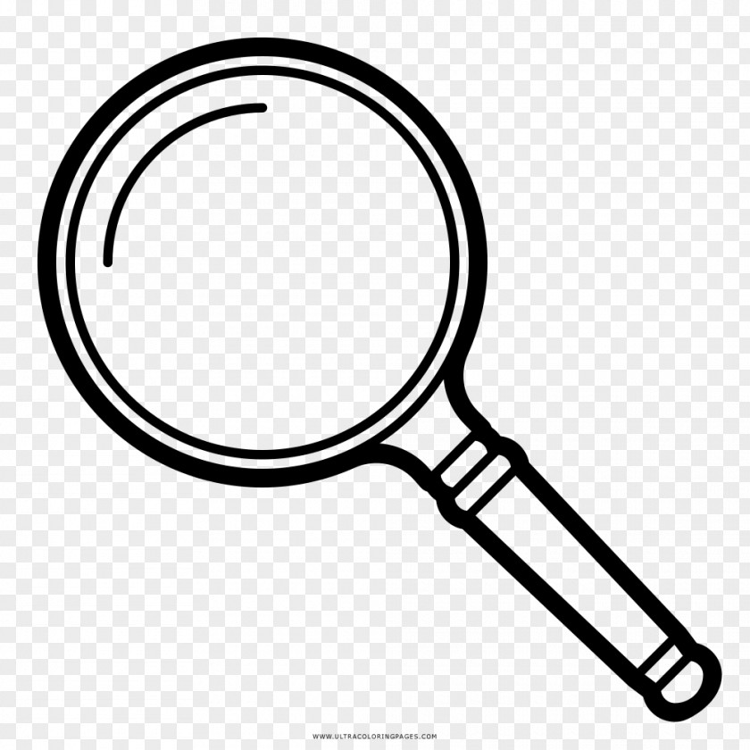 Magnifying Glass Drawing Coloring Book Black And White PNG