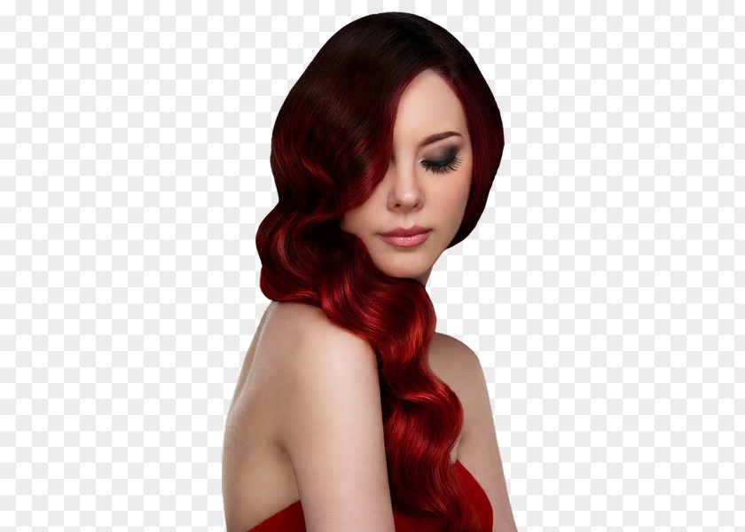 Model Hair Coloring Red Beauty Hairstyle PNG