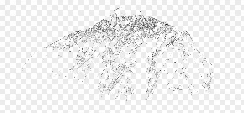 Mountain Outline Sketch Line Art PNG
