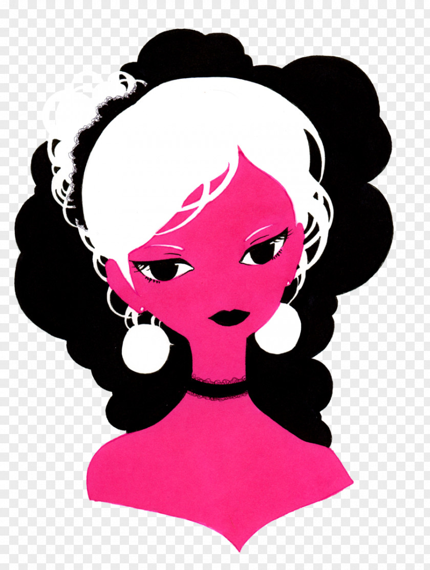 Silhouette Black Hair Pink M Clip Art PNG