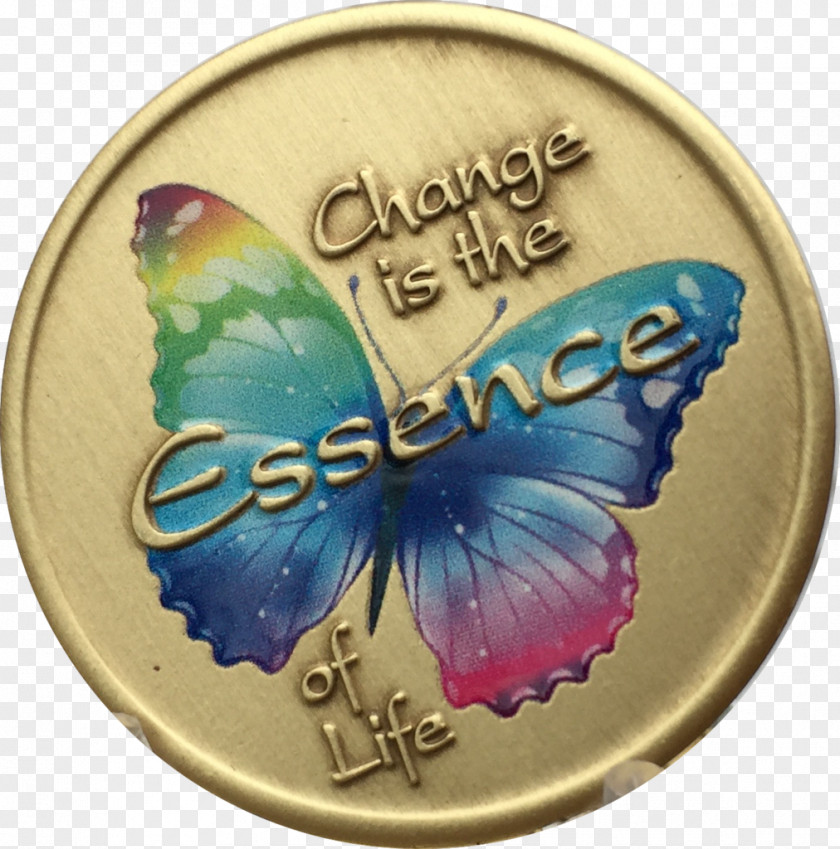 Gold Plate Butterfly Serenity Prayer Color Insect PNG
