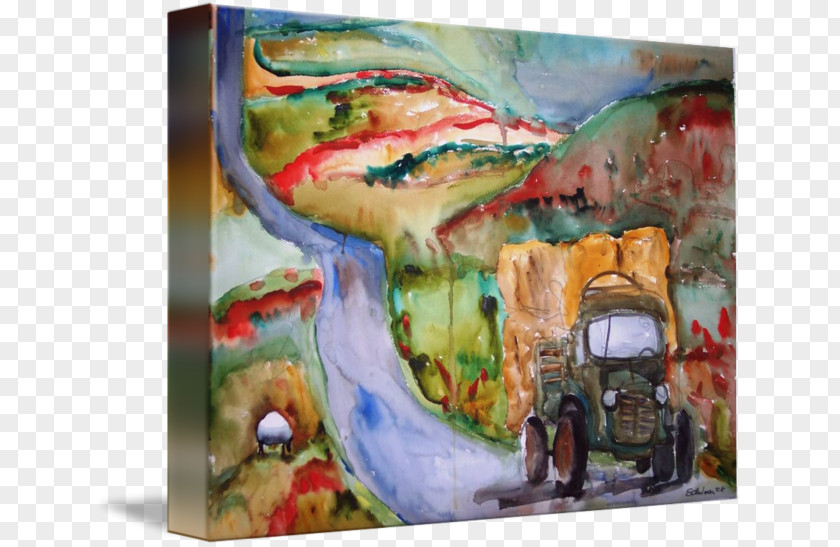 Painting Watercolor Gallery Wrap Canvas Mural PNG