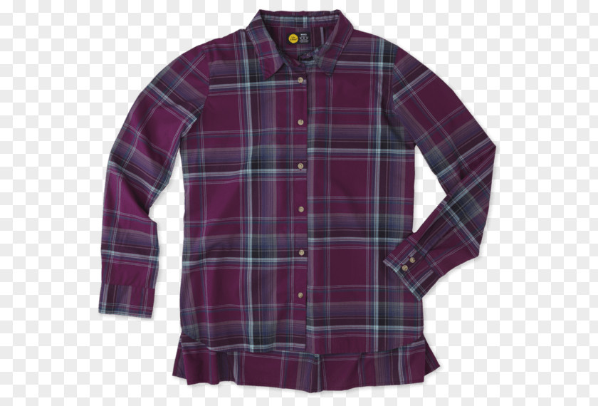 Button Sleeve Tartan Shirt Outerwear PNG