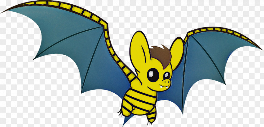 Cartoon Yellow Bat Wing Animal Figure PNG