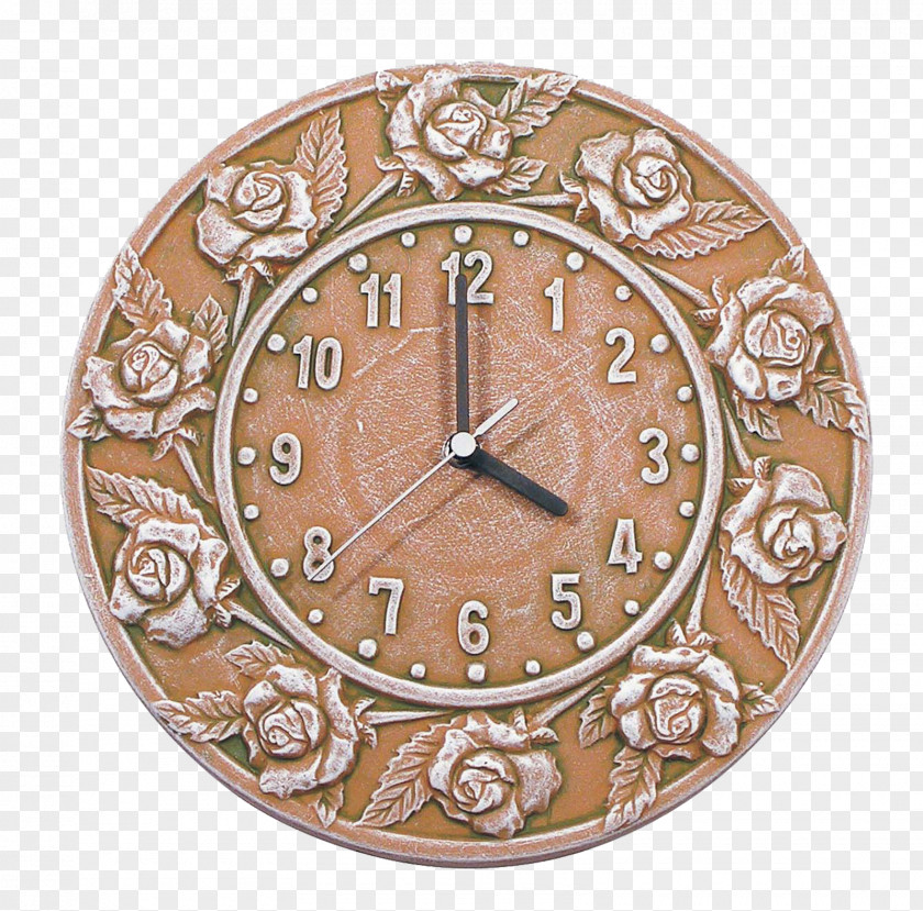 Clock Metal Copper Brown Circle PNG