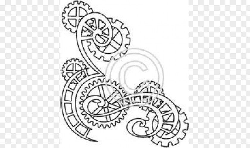 Design Line Art Drawing Clockwork PNG