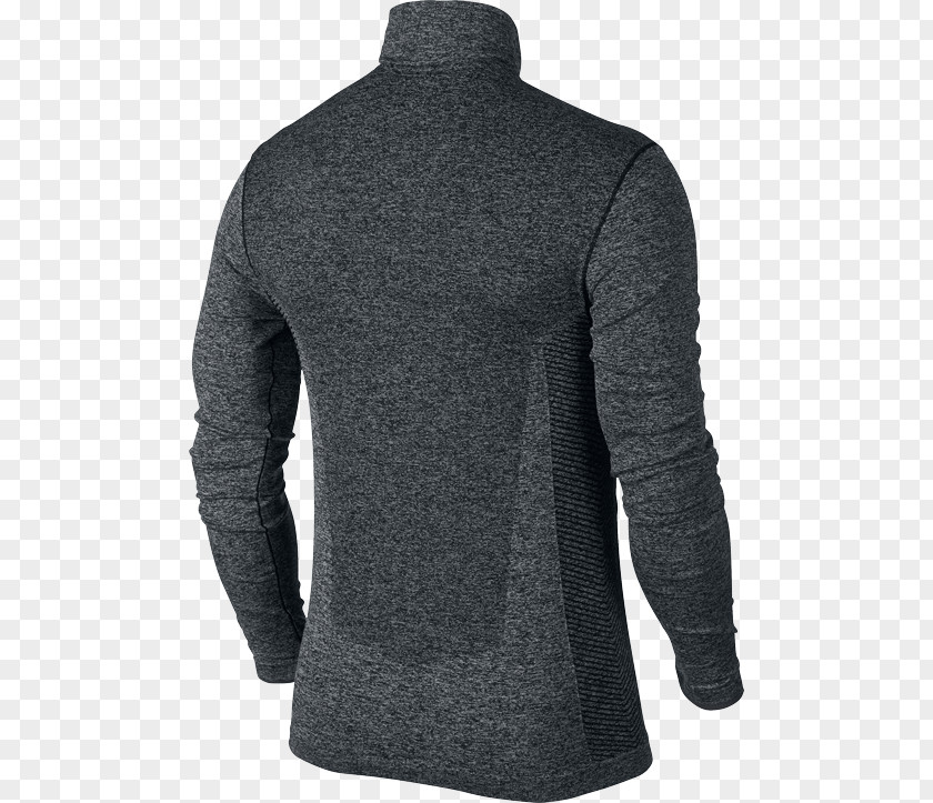 Gray Zipper Sleeve Shoulder Product Wool Black M PNG