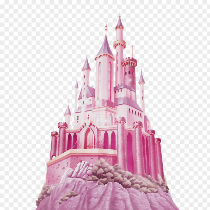 Recreation Building Pink Landmark Castle Spire Architecture PNG