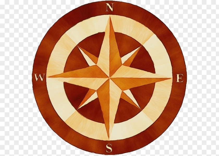 Symbol Points Of The Compass Watercolor Rose PNG