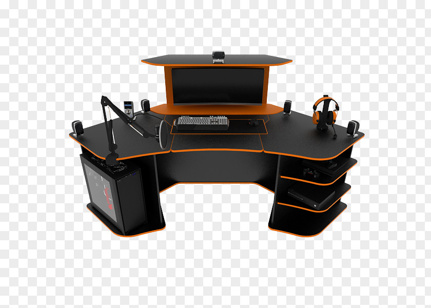 Custom Pc Desk Computer Video Games Monitors PNG