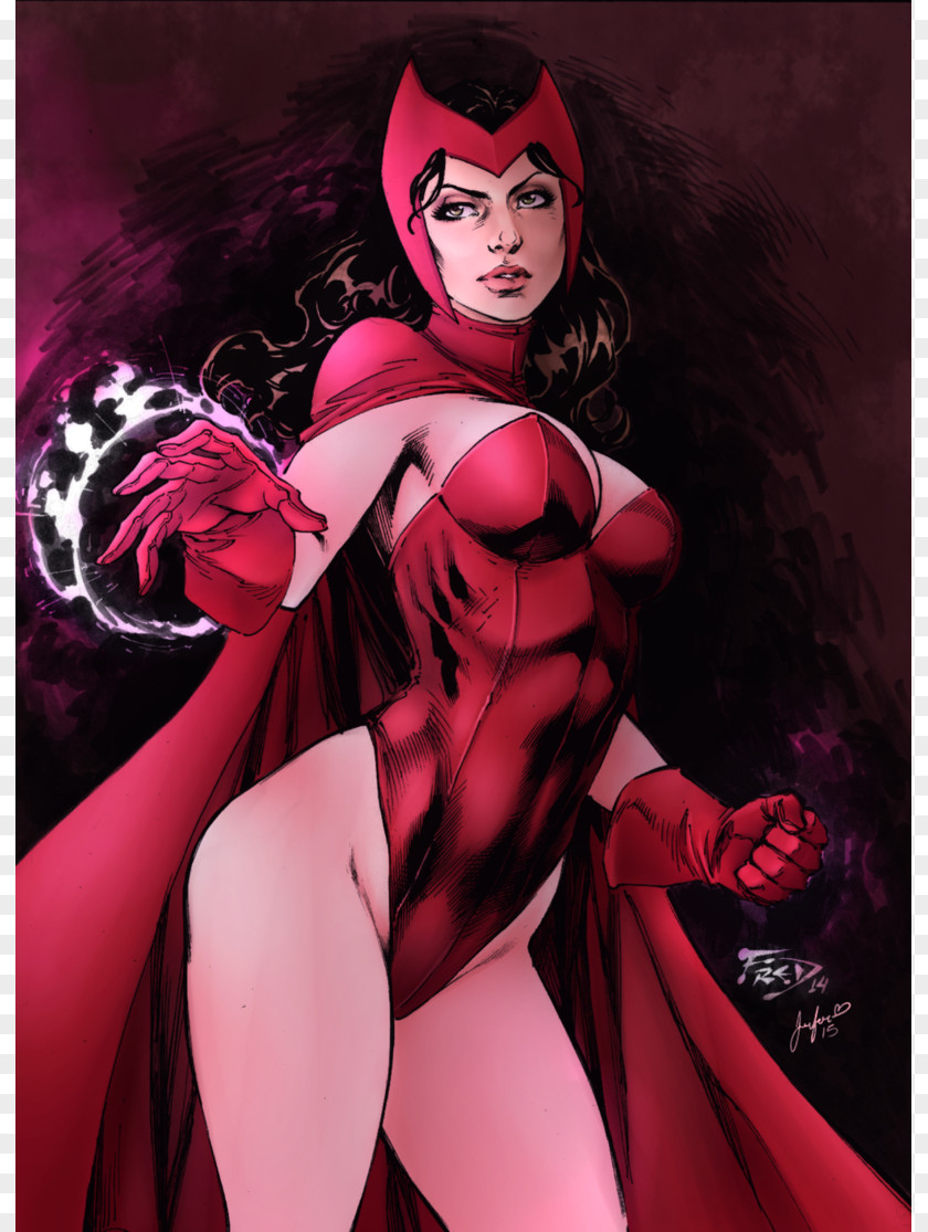Scarlet Witch Wanda Maximoff The Avengers Marvel Comics Art PNG