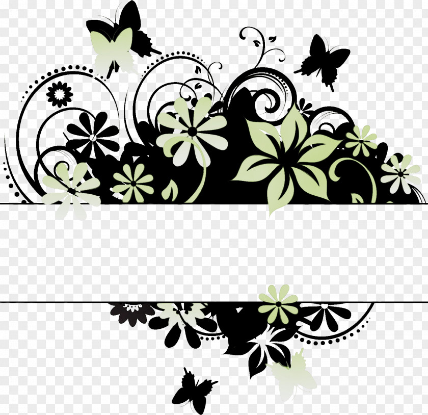 Wildflower Flower Black-and-white Leaf Stencil Plant PNG