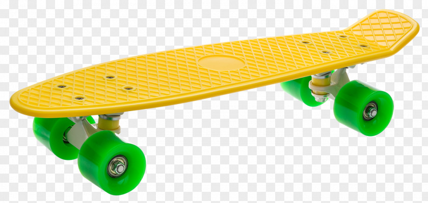Skateboard Yellow Penny Board Longboard Green PNG