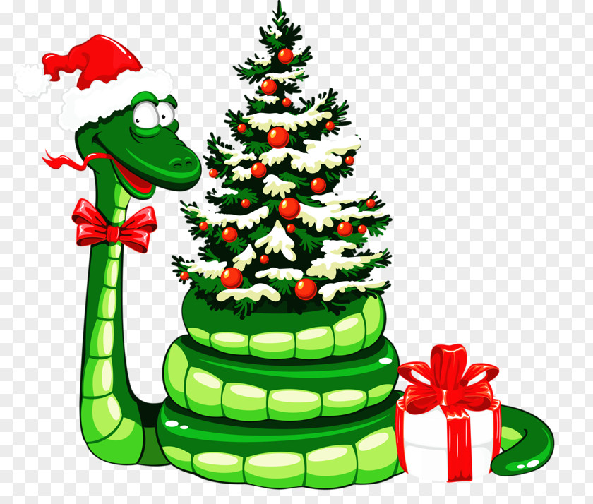 Snake Santa Claus Christmas Ornament PNG
