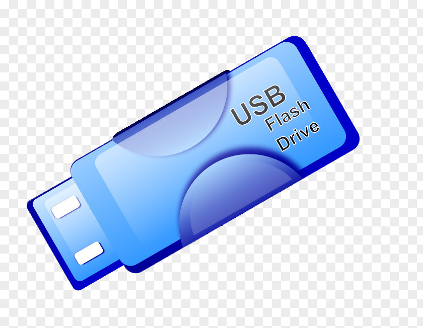 Textured Blue USB Element Flash Drive Computer Data Storage Memory Clip Art PNG