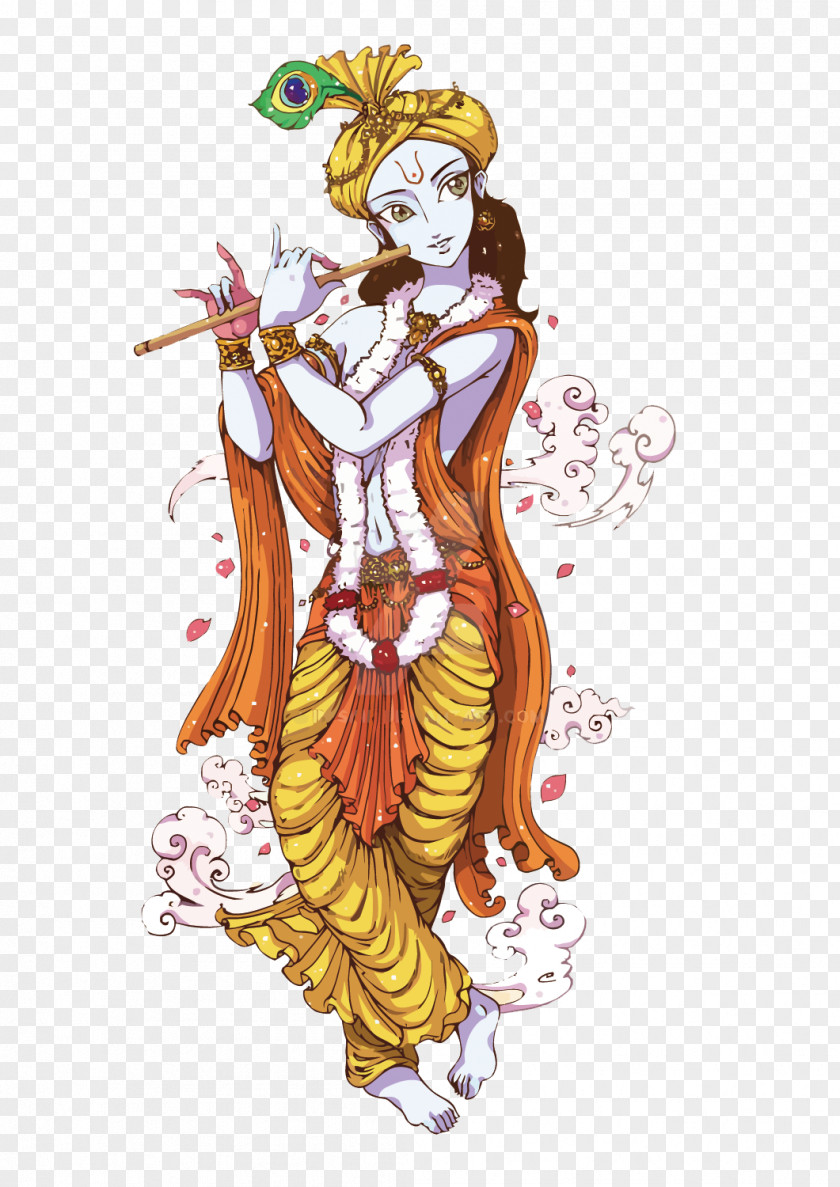 Vector India God Krishna Janmashtami Radha Deity PNG