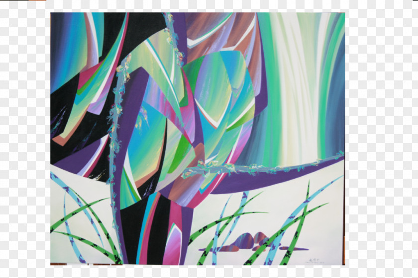 Brushwork Acrylic Paint Modern Art Desktop Wallpaper Resin PNG