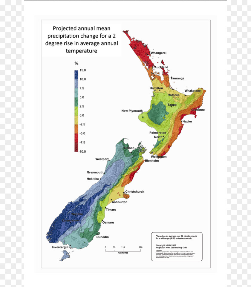 Map New Zealand Climate Change National Institute Of Water And Atmospheric Research PNG