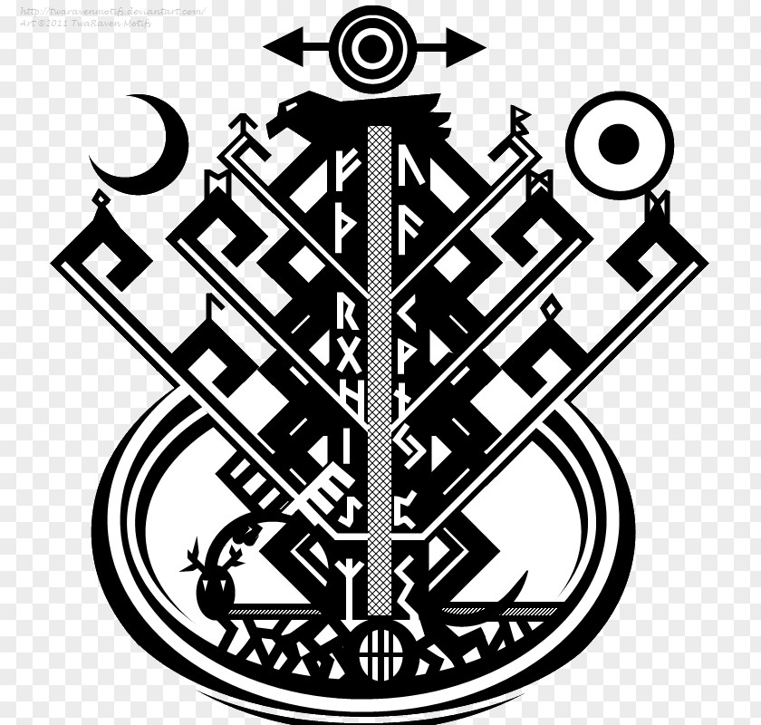 Hoof Print Tattoo Odin Yggdrasil Runes Symbol Norse Mythology PNG