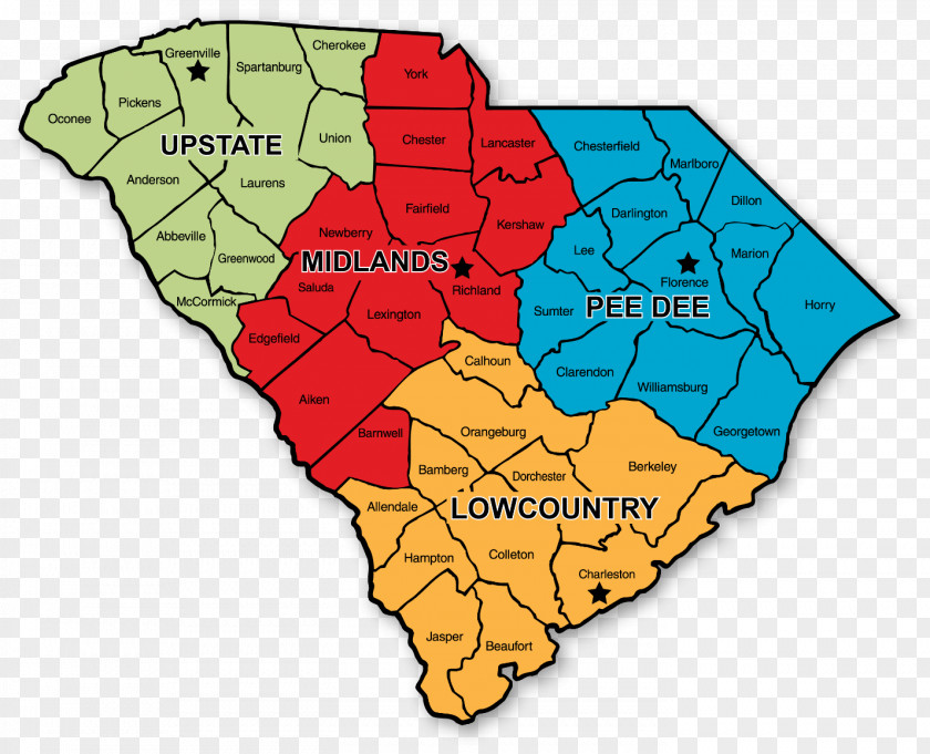 Map South Carolina Lowcountry Spartanburg County, Pee Dee Lancaster Upstate PNG