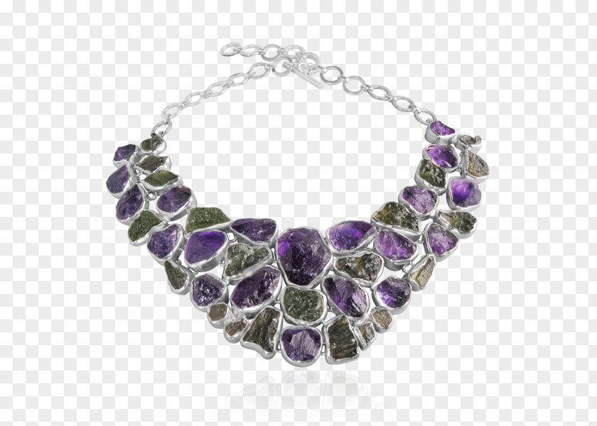 Necklace Amethyst Gemstone Jewellery Moldavite PNG
