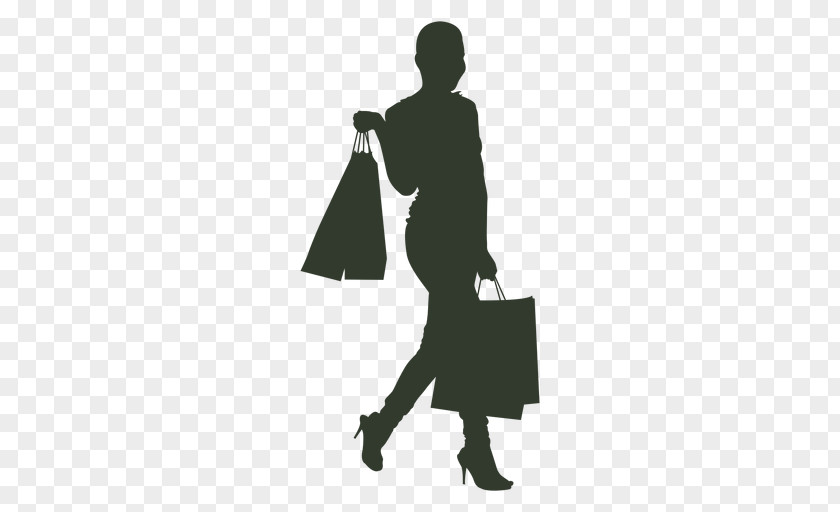 Silhouette Shopping Woman PNG