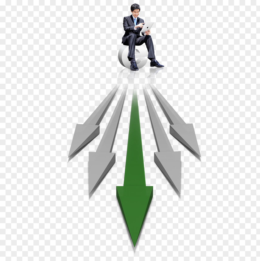 Business Man Arrow Icon PNG