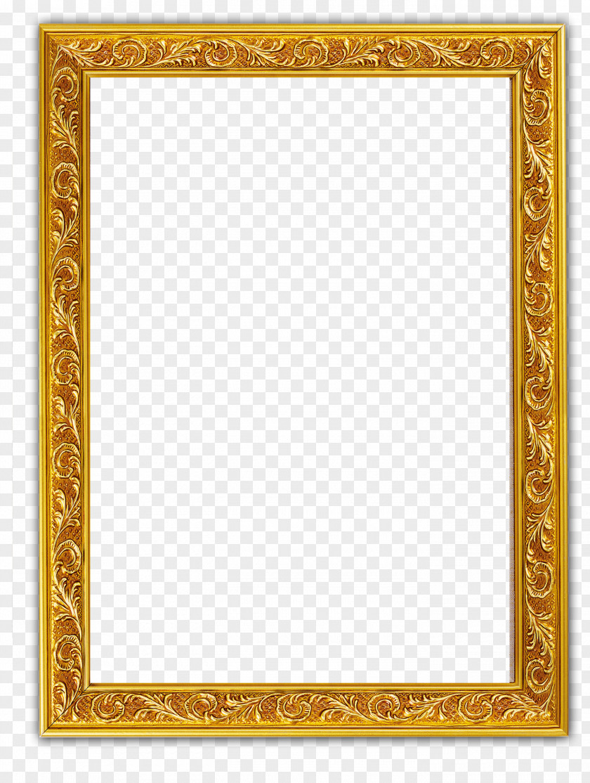 Gold Decorative Borders Picture Frame Film Wallpaper PNG