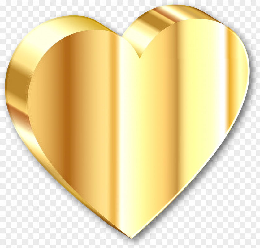 Gold Heart Light Clip Art PNG