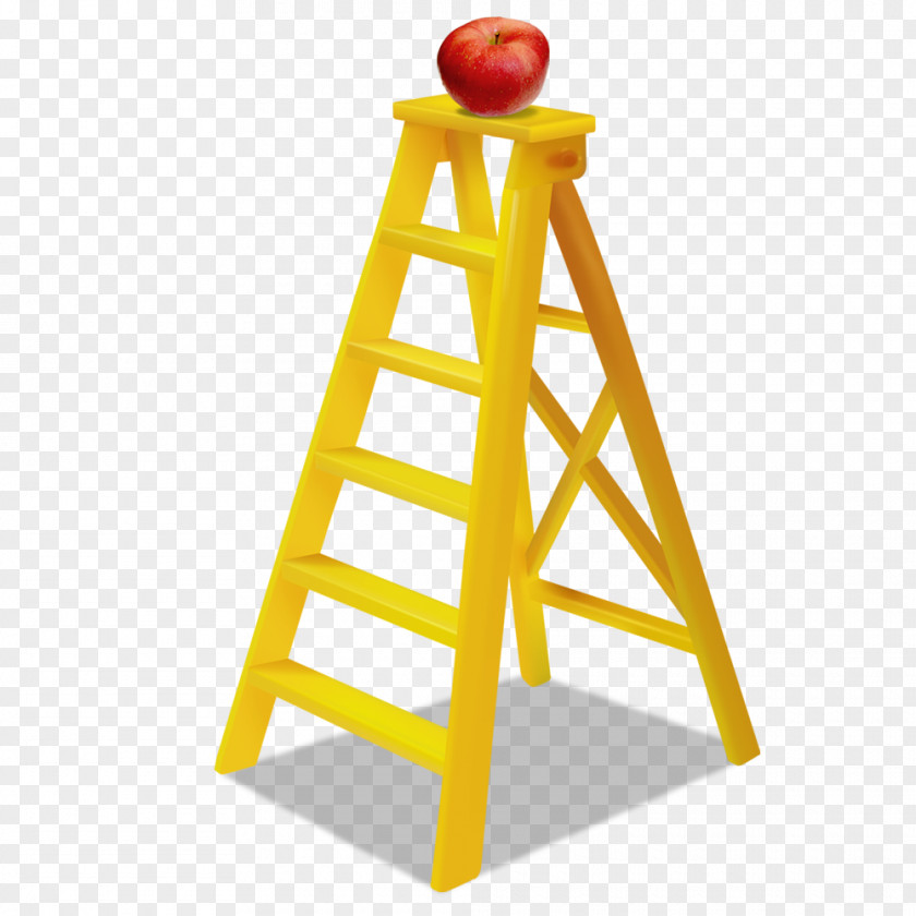 Free Yellow Ladder To Pull The Material Stairs PNG