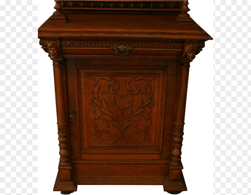 Antique Bedside Tables Chiffonier Wood Stain Carving PNG