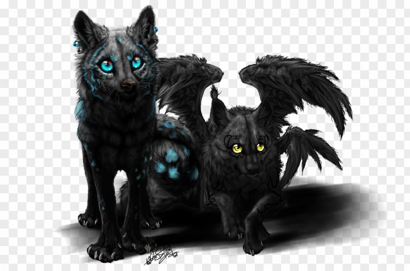 Demon Gray Wolf Black Drawing Cat PNG