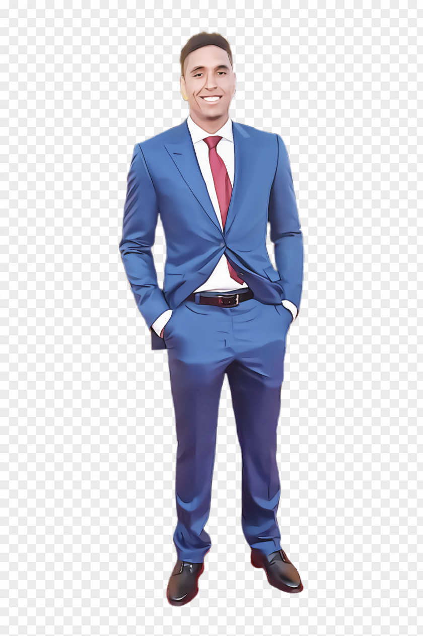 Gentleman Blazer Clothing Suit Blue Standing Electric PNG