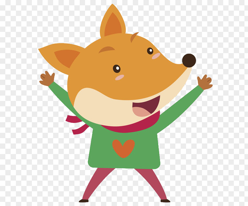 Happy Fox Canidae Dog Clip Art PNG