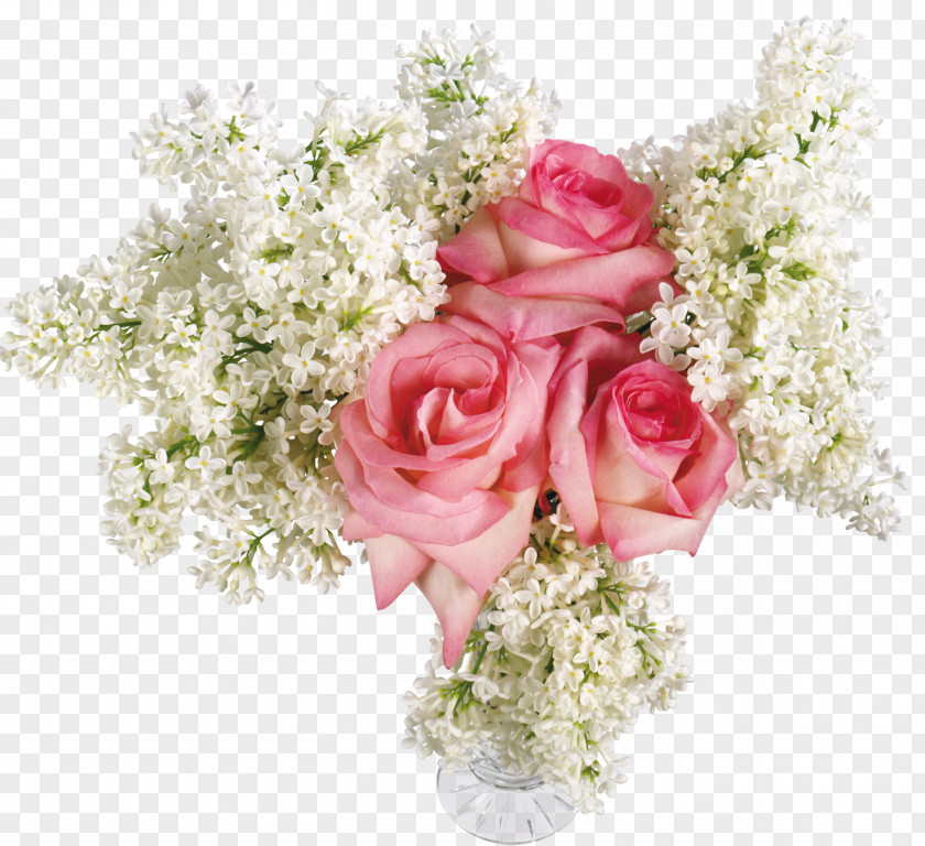 Lilac Flower Bouquet Vase Rose Floral Design PNG