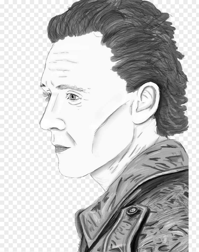 Tom Hiddleston Black And White Loki Male Art Drawing PNG