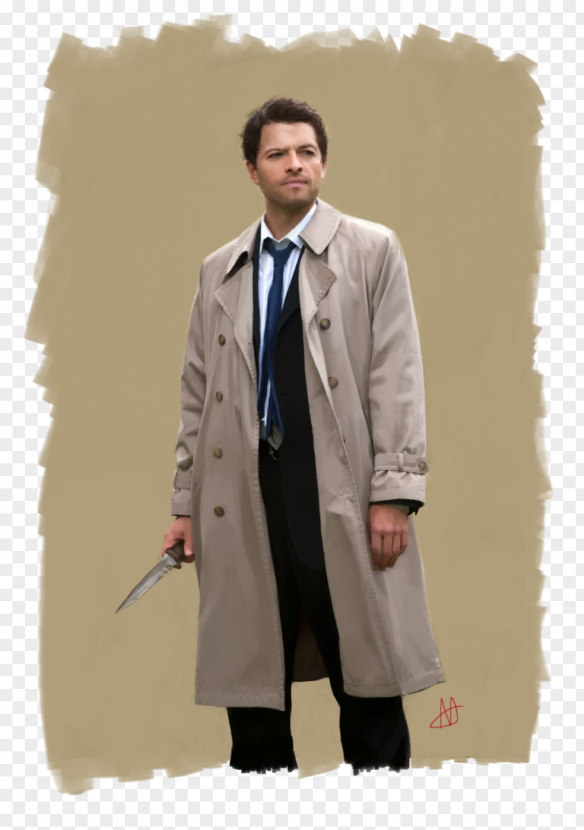 Jacket Castiel Trench Coat Dean Winchester Male PNG