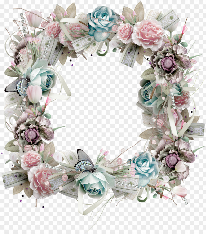 Lace Boarder Flower Wreath Garden Roses Clip Art PNG