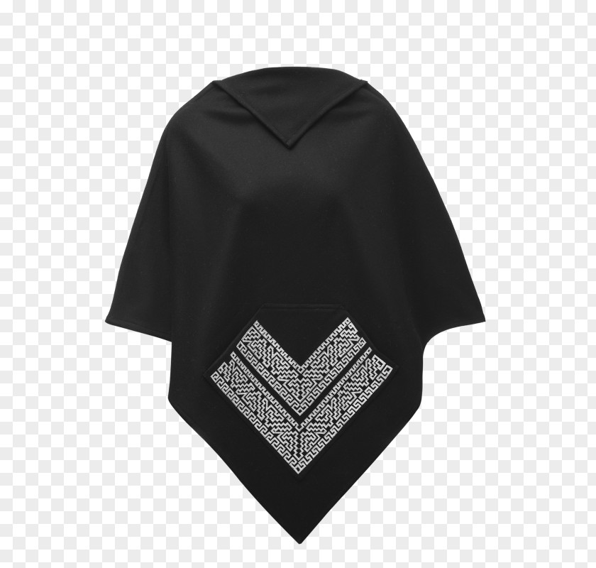 Mexican Poncho Outerwear Neck Black M PNG