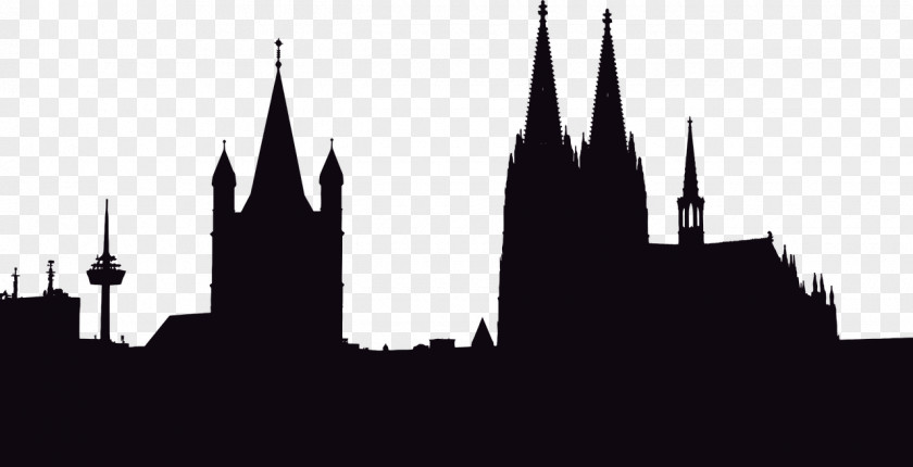 Silhouette Cologne Cathedral Church Steeple PNG