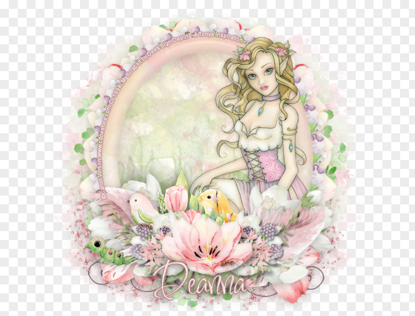 Sweet Memories Floral Design Fairy Pink M PNG