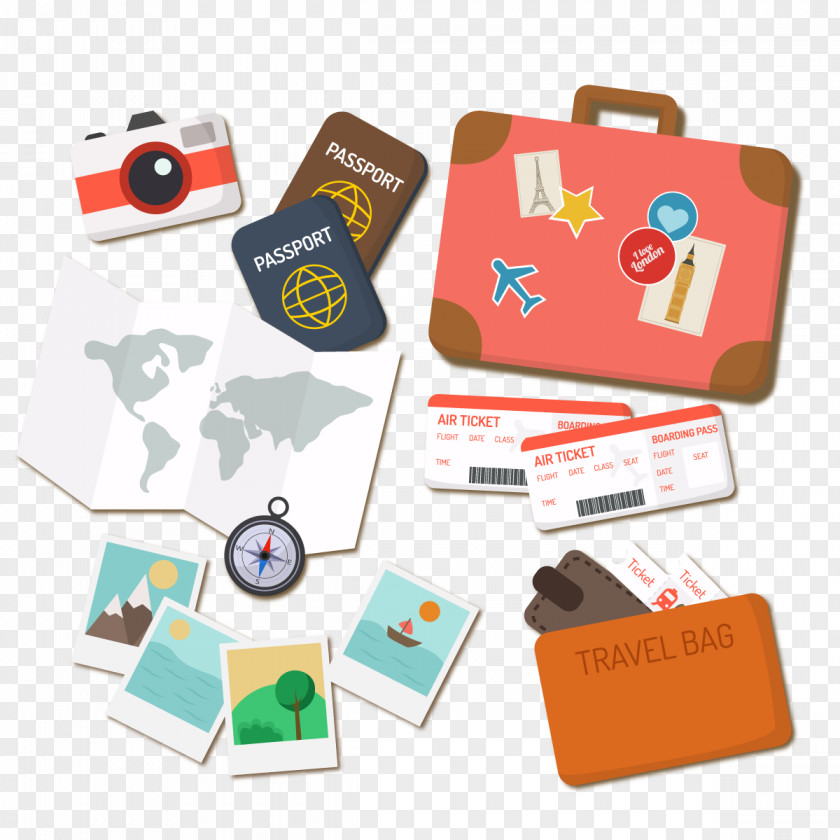 Vector Travel Passport Euclidean Suitcase Icon PNG