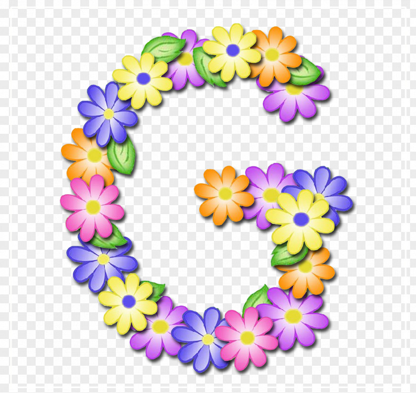 Pastel Flower Alphabet Letter Word M PNG