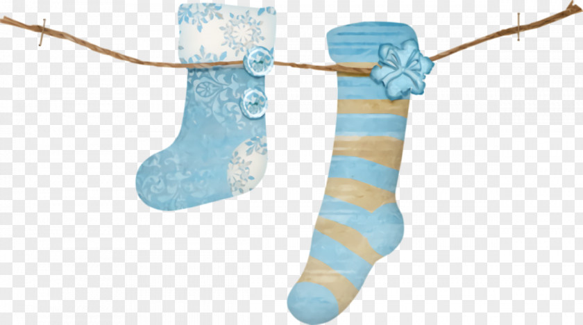 Sock Turquoise Christmas Stocking Socks PNG