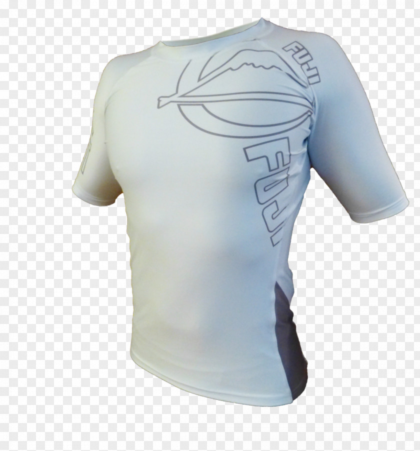 White Short Sleeve T-shirt Rash Guard Shoulder PNG